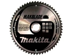 Makita T.C.T. pjūklas MAKBLADE 255X2.3X30mm 5° T60 B-09014 T.C.T • 255 x30 mm • T60 • 5° • Medienai