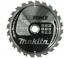 Makita T.C.T. pjūklas MAKFORCE 270X2.6X30mm 20° T24 B-32172 T.C.T • 270 x30 mm • T24 • 20° • Medienai
