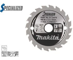 Makita T.C.T. pjūklas SPECIALIZED 85X1X15mm 10° T20 B-33576 T.C.T • 85 x15 mm • T20 • 10° • Medienai