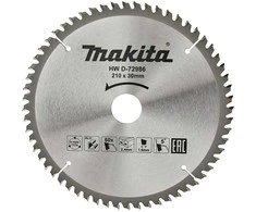 Makita T.C.T. pjūklas 210X2.4X30mm 5° T60 D-72986 T.C.T • 210 x 30 mm • 5° • 60 T • Aliuminio