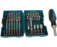 Makita 44 vnt. sukimo antgalių rinkinys su terkšline rankena E-25096