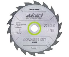 Pjovimo diskas medienai Metabo 628294000; 165x20 mm; Z18; 20°