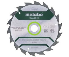 Pjovimo diskas 165x1,8/1,2x20mm, z18, WZ, 20°, Classic., Metabo