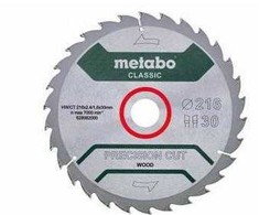 Pjovimo diskas medienai Metabo HW/CT PRECISION CUT WOOD - CLASSIC; 216x30x30 mm; 22°