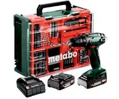 Akumuliatorinis suktuvas-gręžtuvas Metabo BS 18; 18 V; 2x2 Ah akum. + priedai