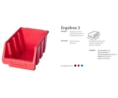 PATROL ERGOBOX 3 Raudonas, 170 x 240 x 126mm
