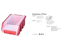 Patrol ERGOBOX PLUS 2 Raudonas, 118 x 161 x 75mm