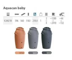 PROSPERPLAST Lietaus vandens talpa AQUACAN BABY 210 l molio spalvos, ICAN210