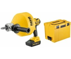 Akumuliatorinis kanalizacijos vamzdžių valymo prietaisas REMS Mini–Cobra S 22V VE Set L-Boxx H