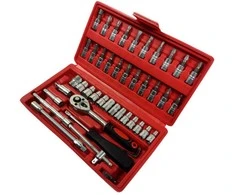 Silver Tools Sidabrinis Tools Galvučių su terkšle rinkinys 1/4″, 46vnt.