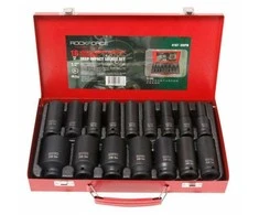 ROCKFORCE NASADKI UDAROWE DŁUGIE 16szt. 1/2" /WALIZKA