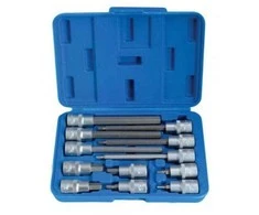 Galvučių komplektas su Hex antgaliais SATRA S-SH1212L; 1/2''; 12 vnt.