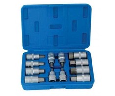 Galvučių su antgaliais rinkinys SATRA S-SH1212; 1/2''; 5-22 mm; 12 vnt.