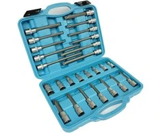 Sidabrinis KLUCZE SPLINE 1/2" PRZEDŁUŻANE 26szt
