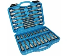 SILVER Sidabrinis Sidabrinis TORX raktų rinkinys 1/2″ prailgintas 32 vnt.