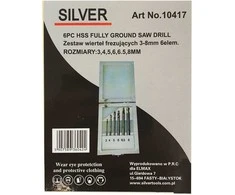 Grąžtas SILVER Rinkinys grąžtų FREZUJĄCYCH 3-8mm 6szt./Sidabrinis
