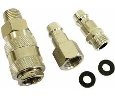 SILVER Sidabrinis Sidabrinis PNEUMATINIŲ GREITOS JUNGTIES ELEMENTŲ RINKINYS 1/4″ 3vnt…..