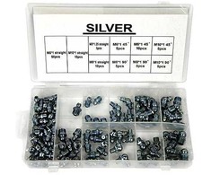 SILVER KALAMITKI METRIC tepimo antgaliai 110vnt Sidabrinis