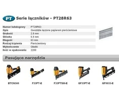 Vinys Bostitch PT28R63; 34°; 63 mm; 2200 vnt.