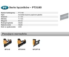 Vinys Bostitch PT3180; 80 mm; 2200 vnt.