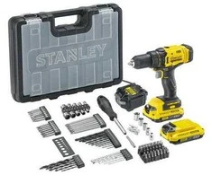 STANLEY suktuvas gręžtuvas SFMCD700D2A, 18V, 2x2Ah + 100 priedų
