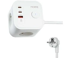 Tiross MORRE KOSTKA ZASILAJĄCA 3G, 2xUSB, USB-C 1,5m