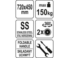 Yato Toya Sa Poland Transportavimo vežimėlis/platforma | nerūdijantis plienas | 720x450 mm (YG-09080)