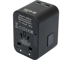 Toya Sa Poland Universalus kelioninis adapteris | USB-A ir USB-C | 65 W (YT-81303)