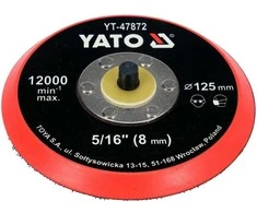 YATO DISKAS / POLIRAVIMO PLOKŠTELĖ SU VELCRO 125mm 5/16"