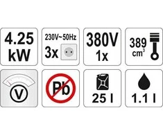 Elektros generatorius YATO YT-85460 | 5500W | 389CM3 | AVR