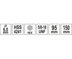YATO KIAUŠIŲ PJŪKLŲ LAIKIKLIS HSS 5/8" HEX 10mm
