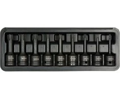 Yato Toya Sa Poland Smūginių antgalių rinkinys | 12,5 mm (1/2") | Spline (Ribe) M5 - M14 | 9 vnt. (YT-10681)