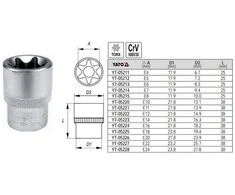 Yato Toya Sa Poland Galvutė E-star tipo varžtams 1/2", E14 (YT-05223)
