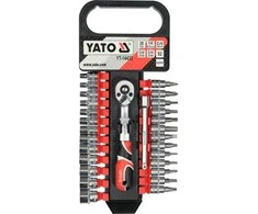 Yato Toya Sa Poland Galvučių, antgalių ir ilgintuvo rinkinys su terkšle | 6.3 mm (1/4") | 28 vnt. (YT-14433)