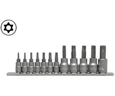 Yato Toya Sa Poland Įpresuotų antgalių rinkinys 1/4"+3/8", 12 vnt T-Star su skylėmis T8-T55 (YT-04332)