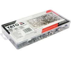 YATO Rinkinys METRICINIAI NERŪDIJANTI RIEŠUTAI 300 vnt. MIX M3, M4, M5, M6, M8, M10