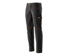 Yato Darbo kelnės Comfy, dydis L/XL, medvilninės darbo kelnės, juoda ir raudona darbo apranga