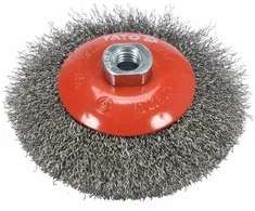 Šveitimo šepetys lėkštės tipo, kampiniam šlifuokliui, INOX, M14 Yato | d-125mm