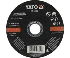 YATO TARCZA DO METALU INOX 125x1,0x22mm 61025