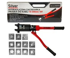 SILVER Sidabrinis Sidabrinis HIDRAULINIS KABELIŲ UŽSPAUDĖJAS 10-300 mm 18 TONŲ