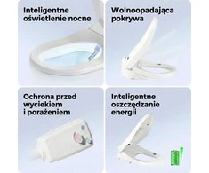 „Media-Tech“ išmanioji unitazo sėdynė – išmanioji, šildoma bidė unitazo sėdynė. Šildoma unitazo sėdynė su reguliuojama temperatūra. Džiovina ir plauna (judinamas antgalis su intymaus dušo funkcija). Tinka 80 % turimų unitazų.