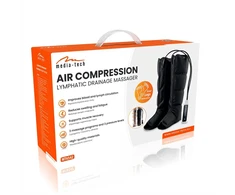 Media-Tech AIR COMPRESSION LYMPHATIC DRAINAGE MASSAGER – Leg Lymphatic Drainage Massager, 3 pressure intensity levels, 4 massage zones, precision controller with LED ekranas, pressure range: 20–60 kPa, equipped with a durable zipper.