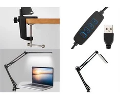 Stalo Lempa - Media-Tech MT224 5.6W LED Reguliuojama Rankena USB Juoda