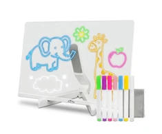 Media-Tech LED DRAWING BOARD – Illuminated LED board with stand for drawing and notes, 30 × 20 cm. The set includes 7 colorful markers and a cleaning cloth.