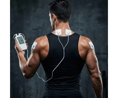 Media-Tech TENS/EMS PHYSIOTHERAPY MASSAGER – 3-in-1 TENS/EMS nervų ir raumenų stimuliatorius, 60 programų, intuityvus meniu, didelis LCD ekranas, 2 nepriklausomi A/B kanalai, TIMER funkcija, saugūs ir hipoalergiški elektrodai, įkraunama USB-C baterija.