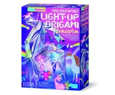 4M KidzMaker Kūrybinis rinkinys „Šviečiantis holografinis origamis: vienaragis“