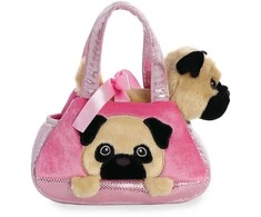 AURORA FANCY PALS Pliušinis mopsas rankinėje, 20 cm
