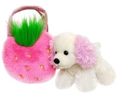 FANCY PALS AURORA Pliušinis pudeliukas Strawberry rankinėje, 20 cm
