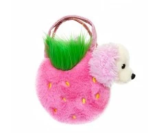 AURORA FANCY PALS Pliušinis pudeliukas STRAWBERRY rankinėje, 20 cm