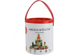 bo. Medinės kaladėlės „Abėcėlė ir žodžiai“ (lietuvių kalba)
